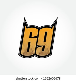 Simple Racing Start Number 69 Vector Template