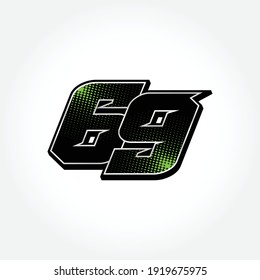 Simple Racing Start Number 69 Vector Template