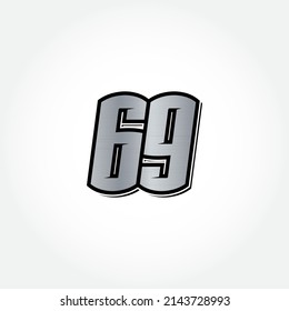 Simple Racing Start Number 69 Vector Template