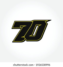 Simple Racing Start Number 70 Vector Template