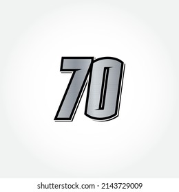 Simple Racing Start Number 70 Vector Template