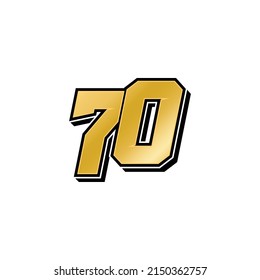 Simple Racing Start Number 70 Vector Template