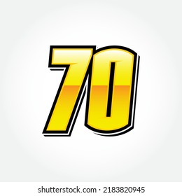 Simple Racing Start Number 70 Vector Template