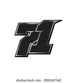 Einfache Racing-Startnummer 71-Vektorvorlage