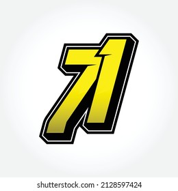 Simple Racing Start Number 71 Vector Stock Vector (Royalty Free ...