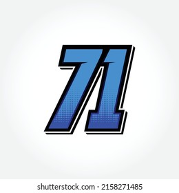 Simple Racing Start Number 71 Vector Stock Vector (Royalty Free ...