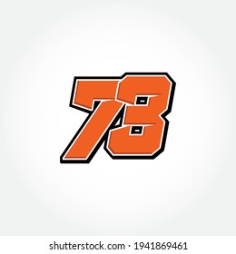 Simple Racing Start Number 73 Vector Template