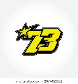 Simple Racing Start Number 73 Vector Template