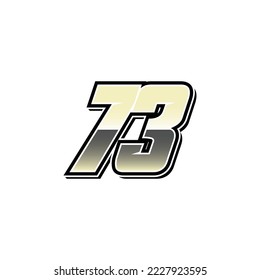 Simple Racing Start Number 73 Vector Template