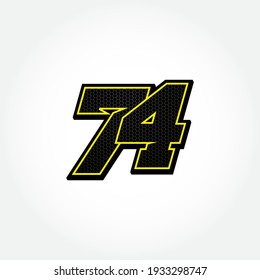 Simple Racing Start Number 74 Vector Template