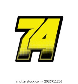 Simple Racing Start Number 74 Vector Template
