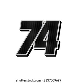 Simple Racing Start Number 74 Vector Template