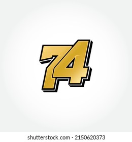 
Simple Racing Start Number 74 Vector Template