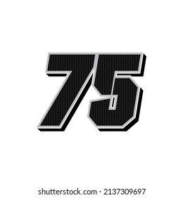 Simple Racing Start Number 75 Vector Template