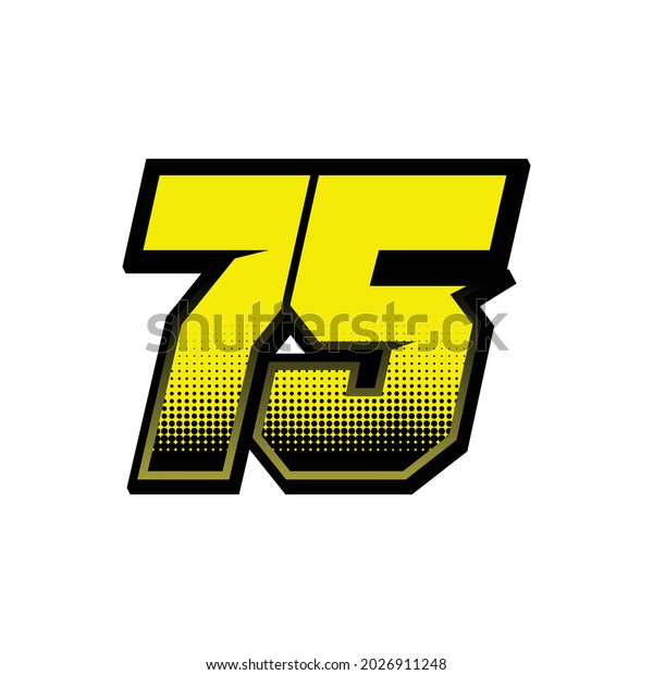 Simple Racing\
Start Number 75 Vector\
Template