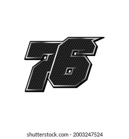 Simple Racing Start Number 76 Vector Template