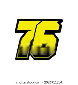 Simple Racing Start Number 76 Vector Template