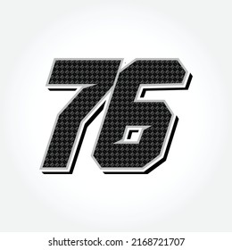 Simple Racing Start Number 76 Vector Template