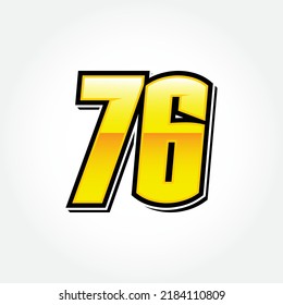 Simple Racing Start Number 76 Vector Template