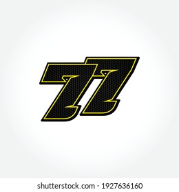 Simple Racing Start Number 77 Vector Template