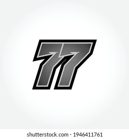 Simple Racing Start Number 77 Vector Template