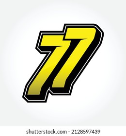 Simple Racing Start Number 77 Vector Template