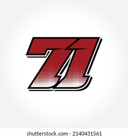 Simple Racing Start Number 77 Vector Template