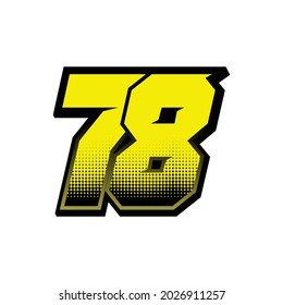Simple Racing Start Number 78 Vector Template