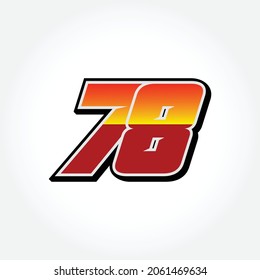 Simple Racing Start Number 78 Vector Template