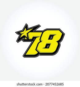 Simple Racing Start Number 78 Vector Template