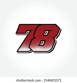 Simple Racing Start Number 78 Vector Stock Vector (Royalty Free ...