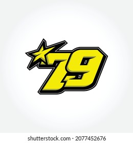 Simple Racing Start Number 79 Vector Template