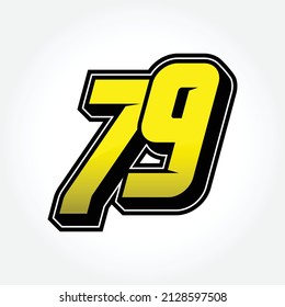 Simple Racing Start Number 79 Vector Template