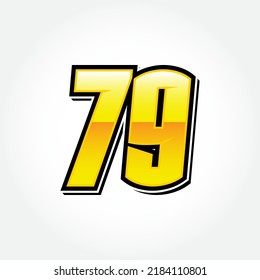 Simple Racing Start Number 79 Vector Template