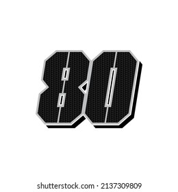 Simple Racing Start Number 80 Vector Template