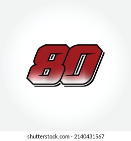 Simple Racing Start Number 80 Vector Template