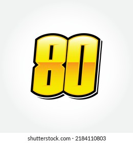 Plantilla de inicio de carreras simple número 80 vectores