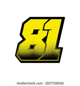 Simple Racing Start Number 81 Vector Template