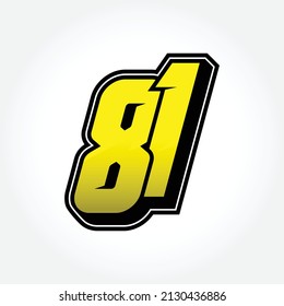 
Plantilla de vector número de inicio de carreras simple 81