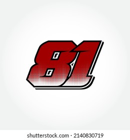 Einfache Racing-Startnummer 81-Vektorvorlage