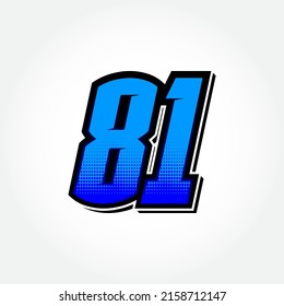 Simple Racing Start Number 81 Vector Template