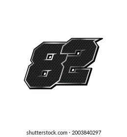 Simple Racing Start Number 82 Vector Template