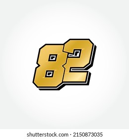 Simple Racing Start Number 82 Vector Template