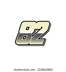 Simple Racing Start Number 82 Vector Template