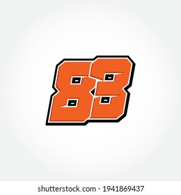 Simple Racing Start Number 83 Vector Template