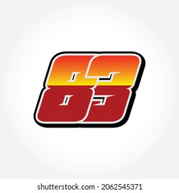 Simple Racing Start Number 83 Vector Template