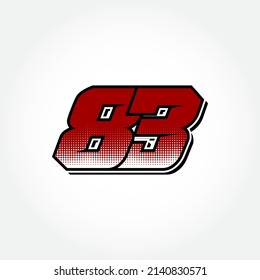 Simple Racing Start Number 83 Vector Template