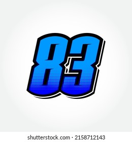 Simple Racing Start Number 83 Vector Template