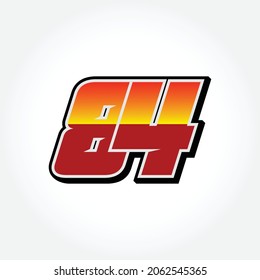 Simple Racing Start Number 84 Vector Template