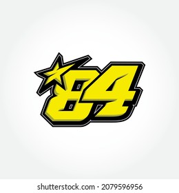Simple Racing Start Number 84 Vector Template